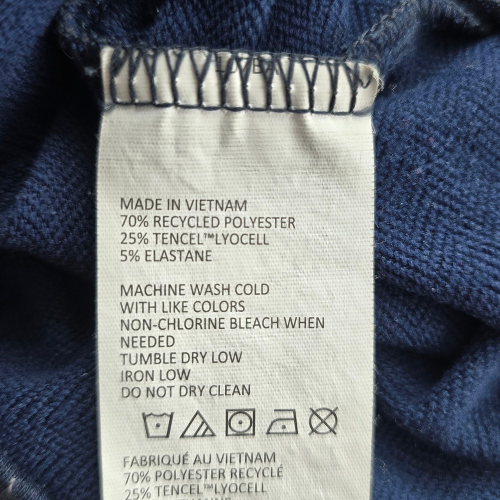 Prana Woman Navy Blue Heathered Pullover Hoodie Kangaroo Pocket Medium Outdoor - Picture 8 of 9